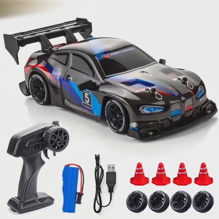 Remote Drifting Car, 2.4Ghz 1:24 Proportional Four-Wheel Drive High-Speed Model Car