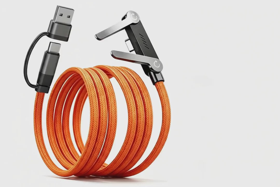 2-in-1 Fast Charging Cable with Built-in Phone Stand